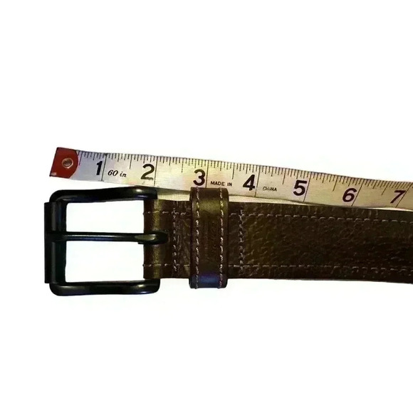 Dickies Men's Industrial Strength Heavy Stitching Leather Belt Brown Sz 40 - Picture 10 of 11